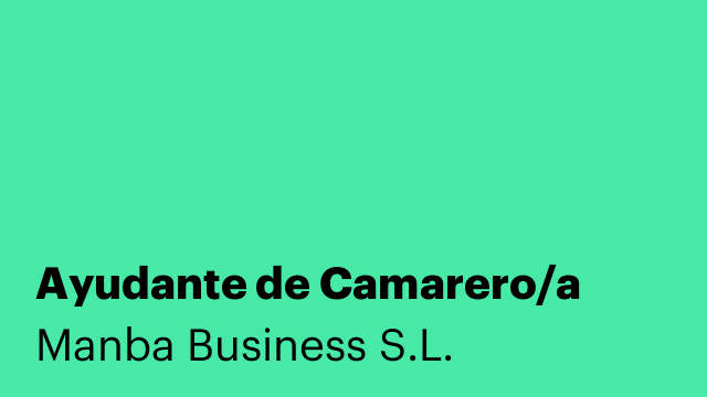 Ayudante de Camarero/a