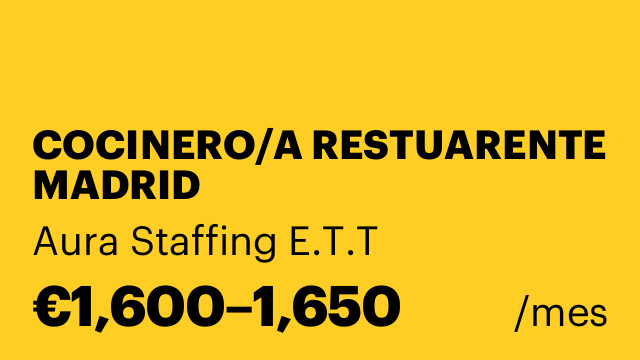 COCINERO/A RESTUARENTE MADRID