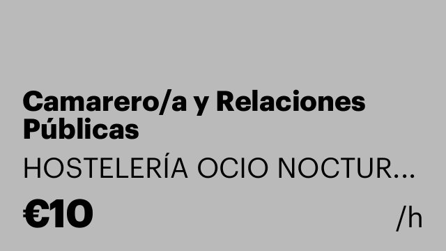 Camarero/a y Relaciones Públicas