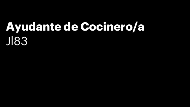 Ayudante de Cocinero/a
