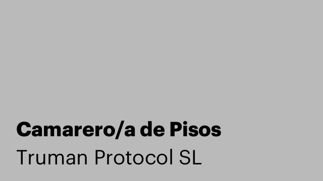 Camarero/a de Pisos