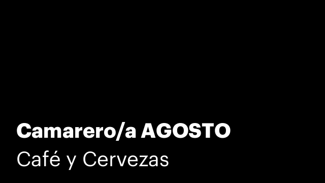 Camarero/a AGOSTO