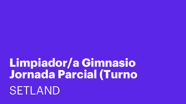 Limpiador/a Gimnasio Jornada Parcial (Turno mañana)