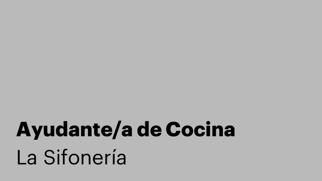 Ayudante/a de Cocina
