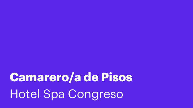 Camarero/a de Pisos