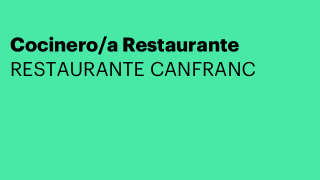 Cocinero/a Restaurante