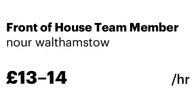 Front of House Team Member