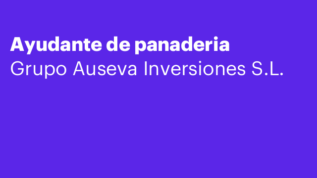 Ayudante de panaderia