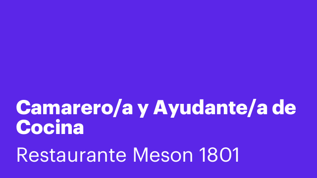 Camarero/a y Ayudante/a de Cocina