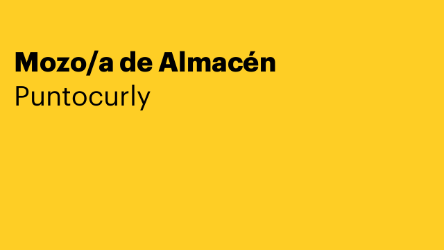 Mozo/a de Almacén