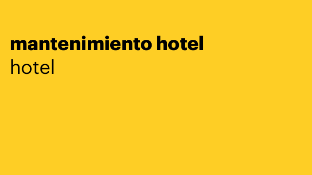 mantenimiento hotel