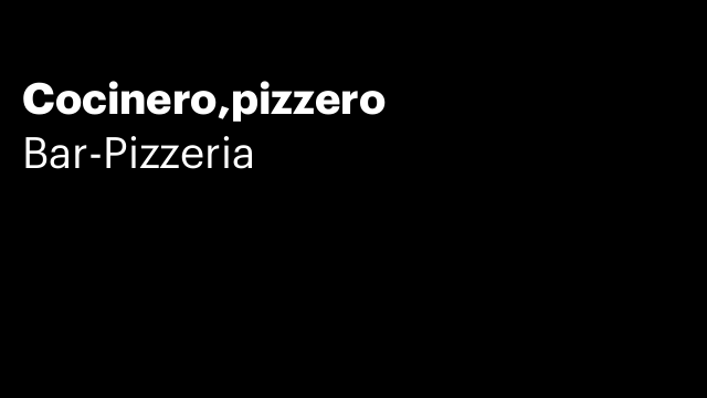 Cocinero,pizzero