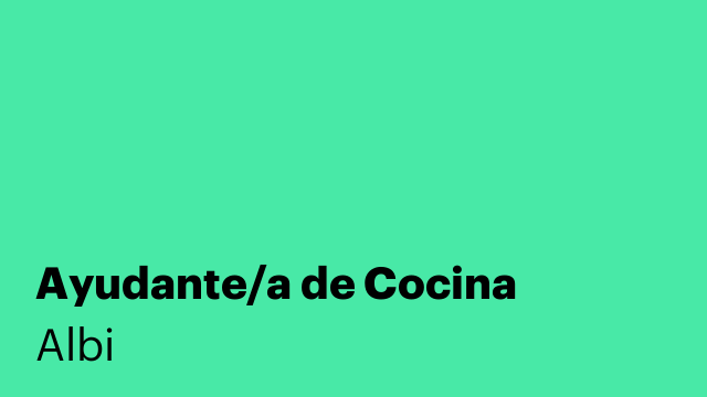 Ayudante/a de Cocina