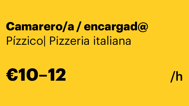 Camarero/a / encargad@