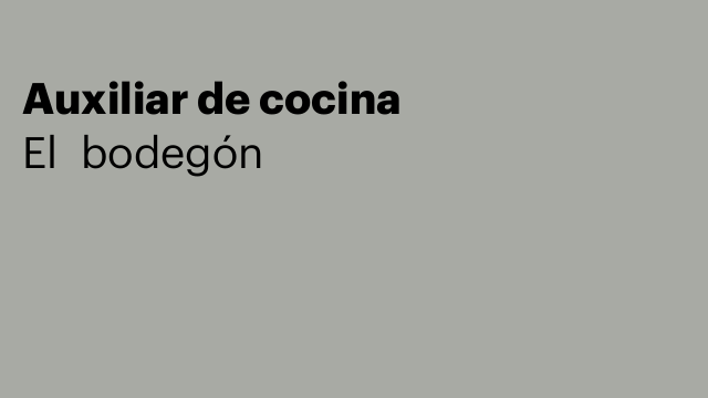 Auxiliar de cocina