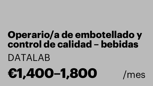 Operario/a de embotellado y control de calidad – bebidas