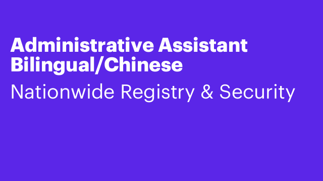 Administrative Assistant Bilingual/Chinese