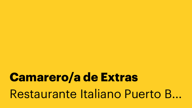 Camarero/a de Extras