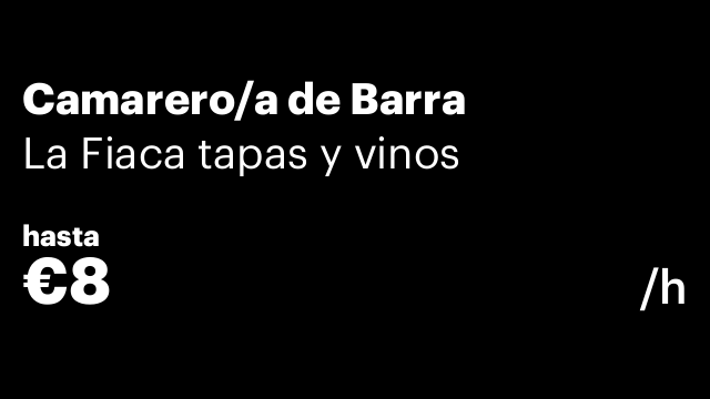 Camarero/a de Barra