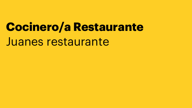 Cocinero/a Restaurante