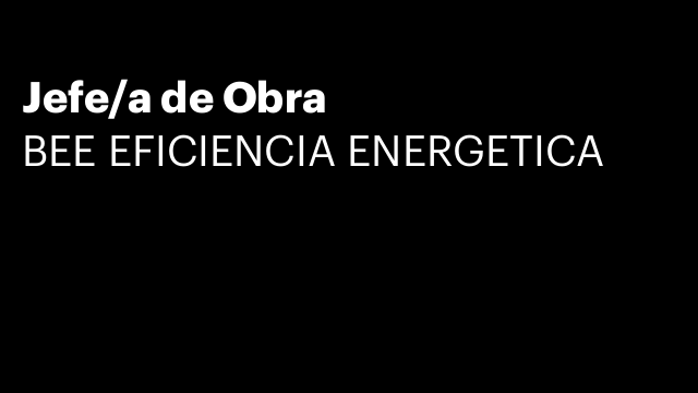 Jefe/a de Obra