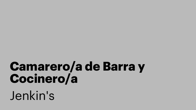 Camarero/a de Barra y Cocinero/a