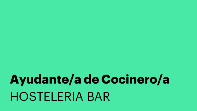 Ayudante/a de Cocinero/a