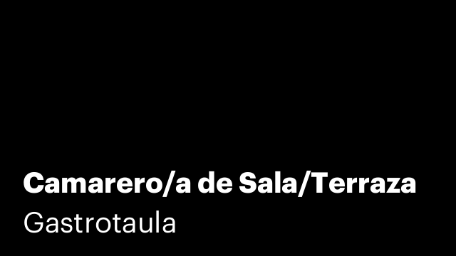 Camarero/a de Sala/Terraza