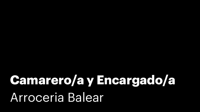 Camarero/a y Encargado/a