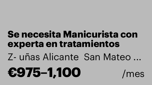 Se necesita Manicurista con experta en tratamientos estéticos