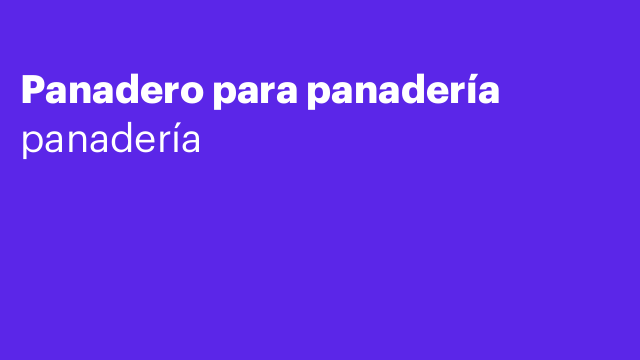 Panadero para panadería