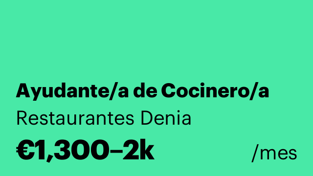 Ayudante/a de Cocinero/a