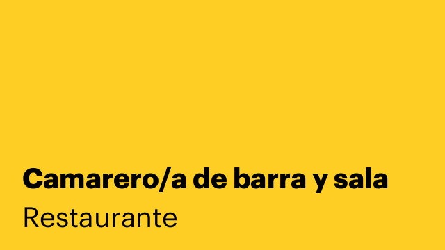 Camarero/a de barra y sala