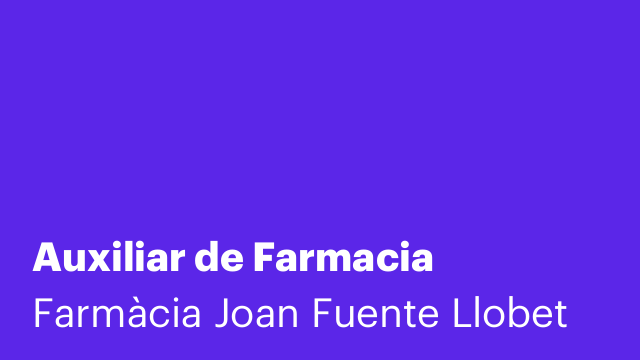 Auxiliar de Farmacia