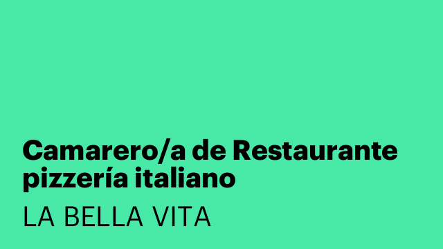 Camarero/a de Restaurante pizzería italiano