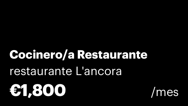 Cocinero/a Restaurante
