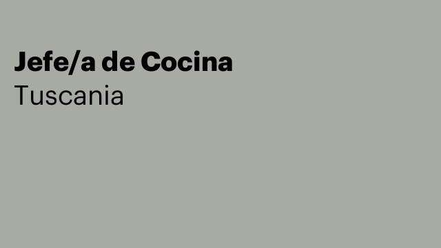 Jefe/a de Cocina