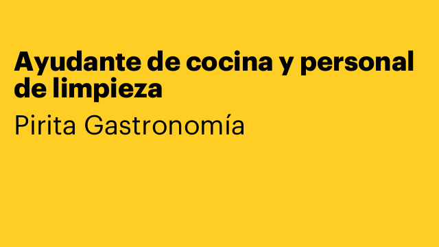 Ayudante de cocina y personal de limpieza