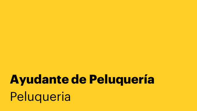 Ayudante de Peluquería