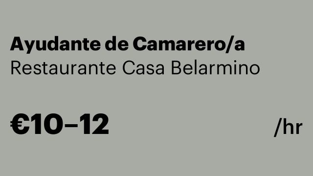 Ayudante de Camarero/a