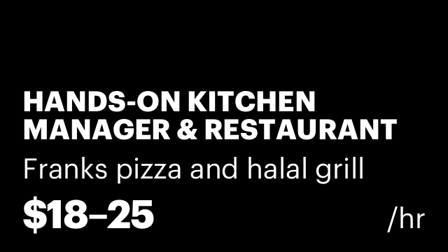 HANDS-ON KITCHEN MANAGER & RESTAURANT OPERATOR