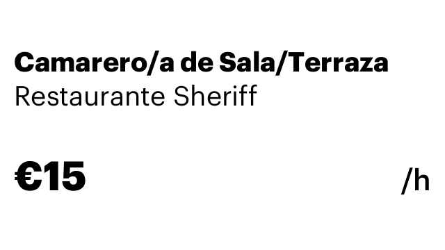Camarero/a de Sala/Terraza