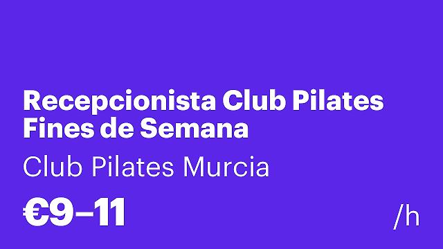 Recepcionista Club Pilates Fines de Semana
