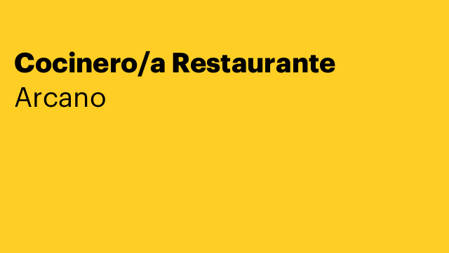 Cocinero/a Restaurante