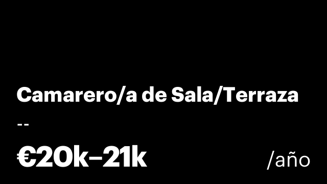 Camarero/a de Sala/Terraza