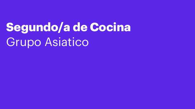 Segundo/a de Cocina