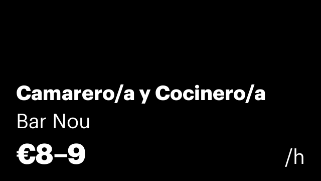 Camarero/a y Cocinero/a