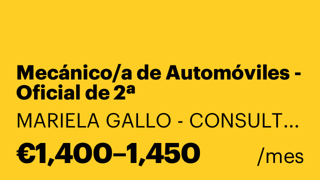 Mecánico/a de Automóviles - Oficial de 2ª