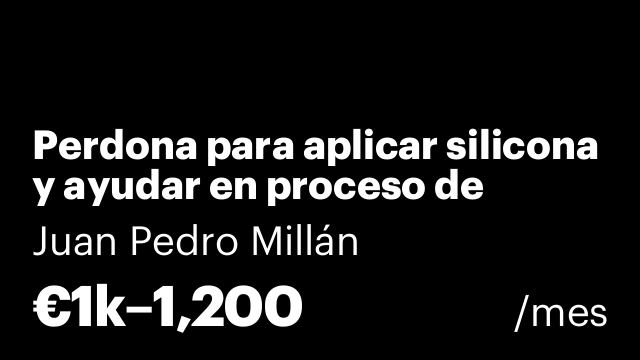 Persona para aplicar silicona y ayudar en proceso de repaso