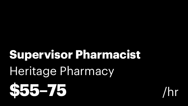 Supervisor Pharmacist